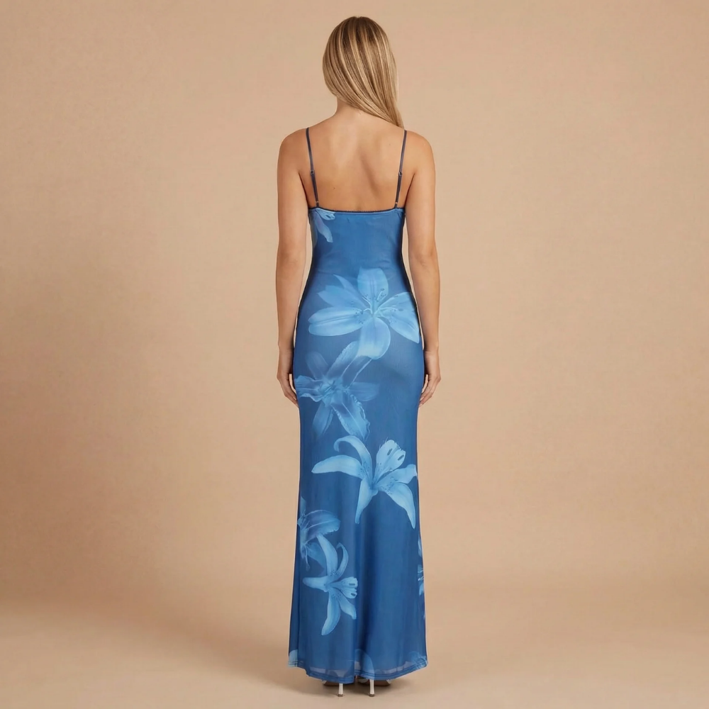 Women's Wedding Guest Floral V Neck Maxi Dress