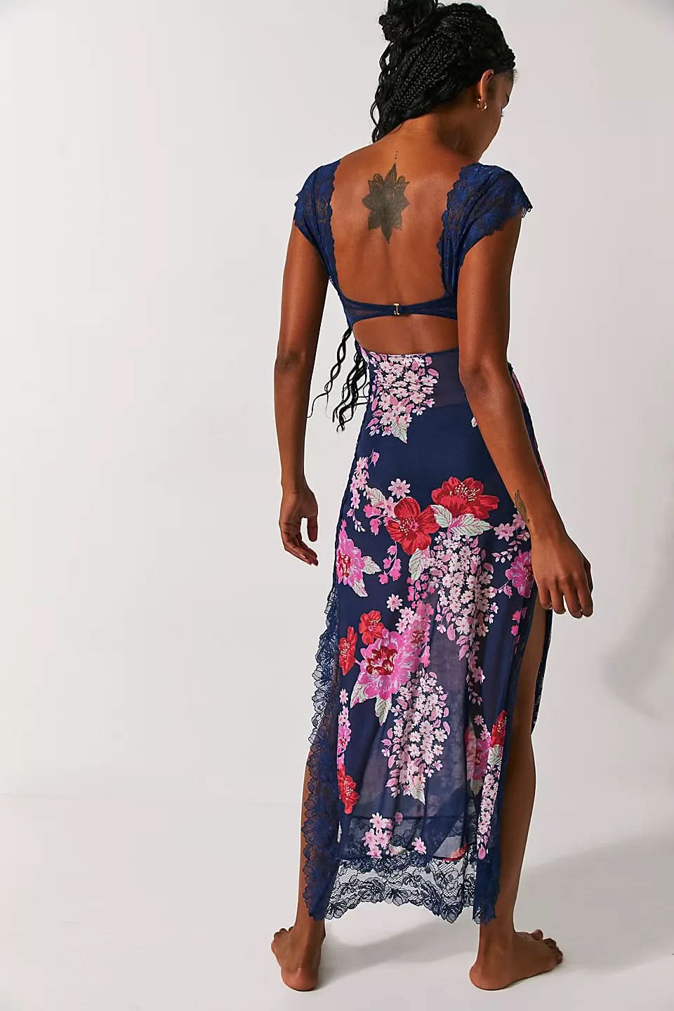 Women's Wedding Guest Floral V Neck Maxi Slip Dress