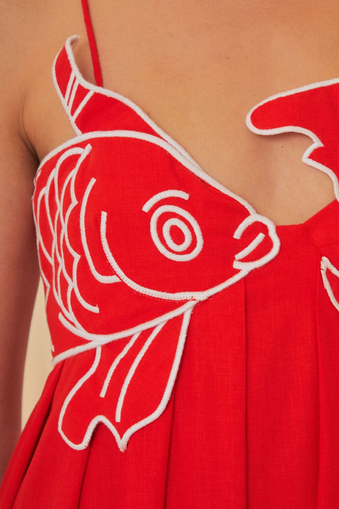 Women's Summer Fish Print Spaghetti Strap Maxi Dress