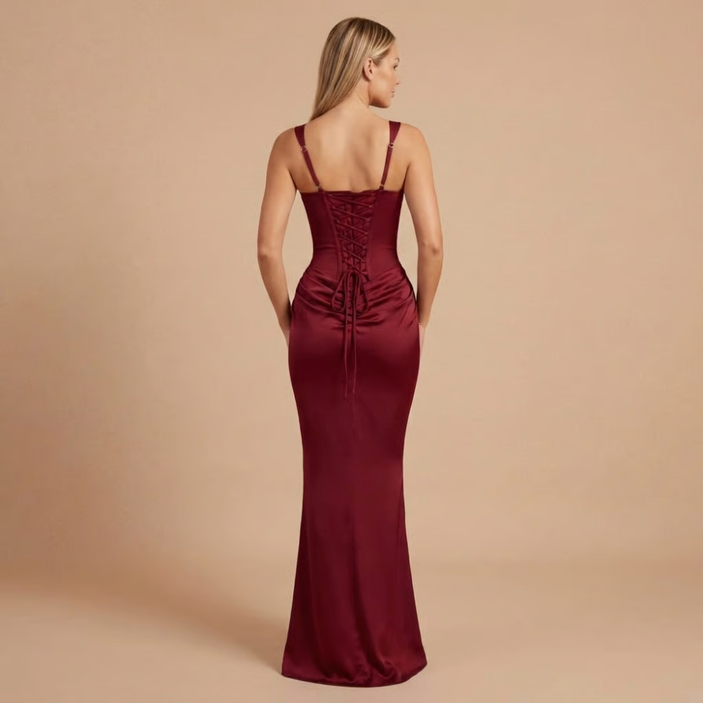 Women's Cocktail Square Neck Ruched Mini And Maxi Dress