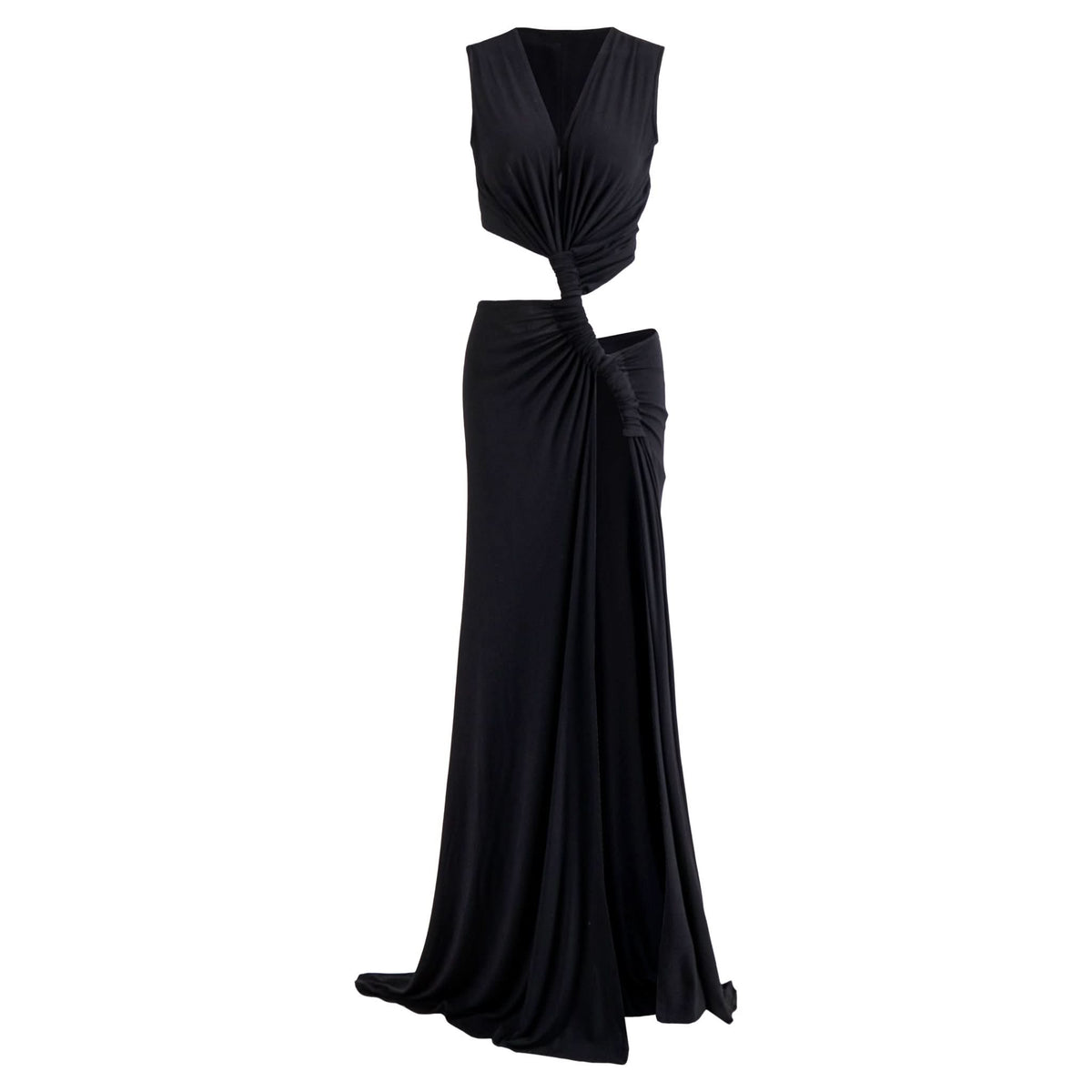 Women's Wedding Guest Cutout V Neck Slit Maxi Dress
