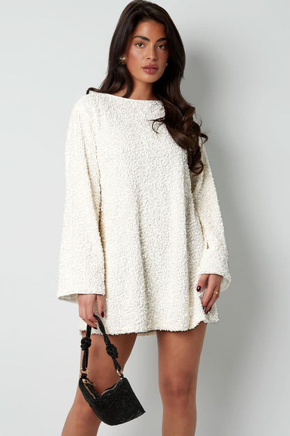 Women's Cocktail Long Sleeve Mini Dress with Back Bow