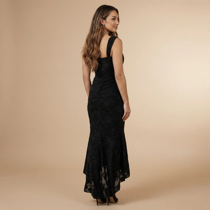 Women's Wedding Guest High Low Corset Maxi Dress