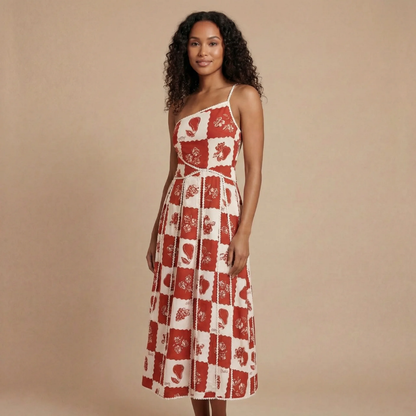 Women's Wedding Guest Floral One Shoulder Maxi Dress
