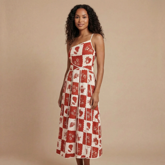 Women's Wedding Guest Floral One Shoulder Maxi Dress