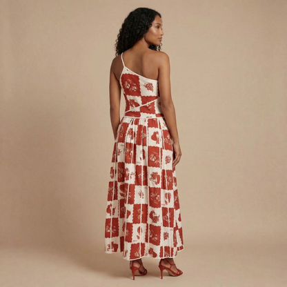 Women's Wedding Guest Floral One Shoulder Maxi Dress