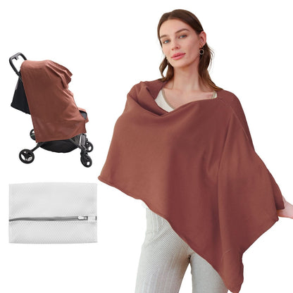 Women's Lightweight Knit Nursing Cover Poncho with Window