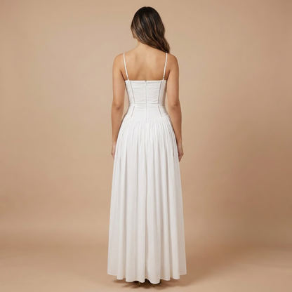 Women's Wedding Guest Floral Straight Neck Midi Dress