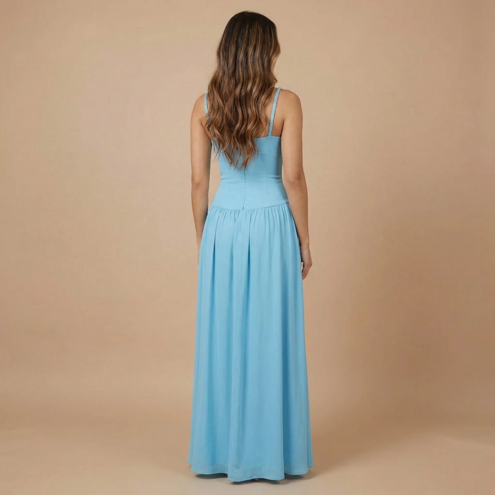 Women's Wedding Guest Ruched Bust Maxi Dress
