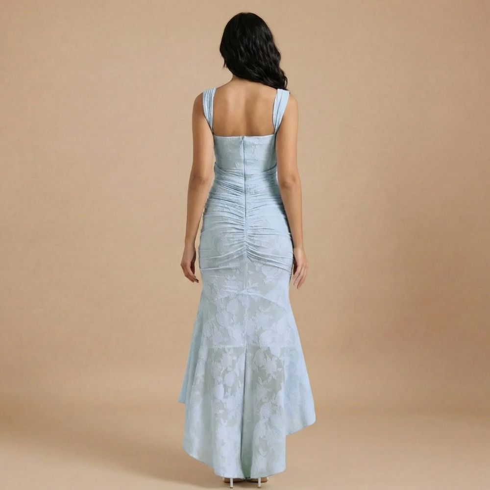 Women's Wedding Guest High Low Corset Maxi Dress