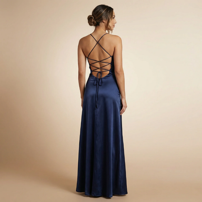 Women's Prom Cowl Neck High Low Maxi Dress