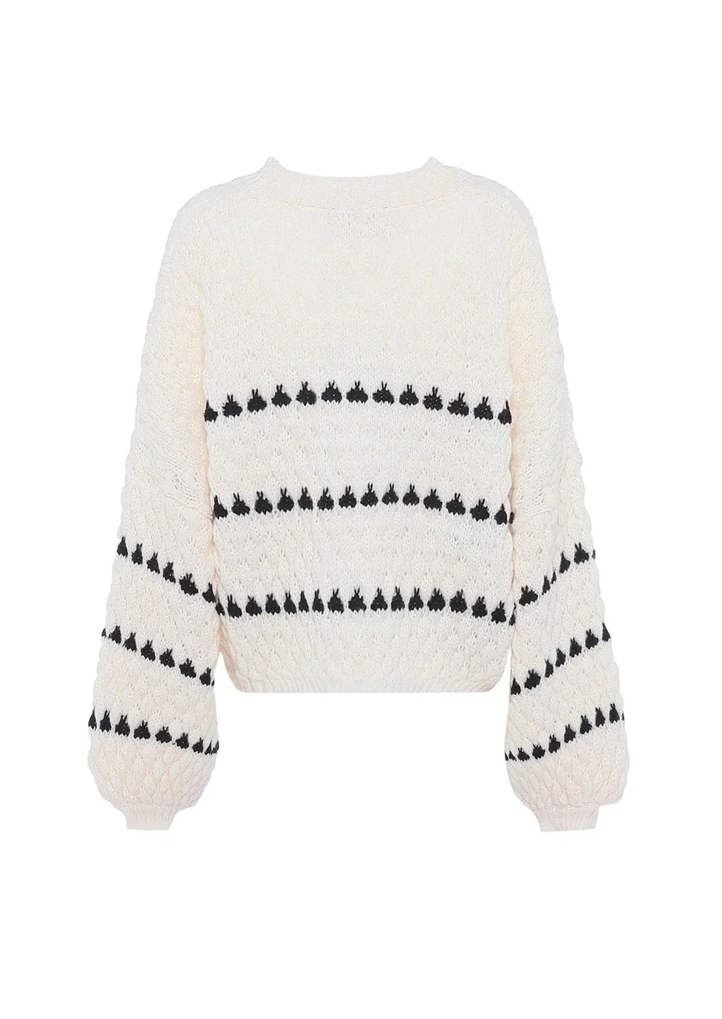 Sweter Krótkie Zakończenie z Efektownymi Rękawami