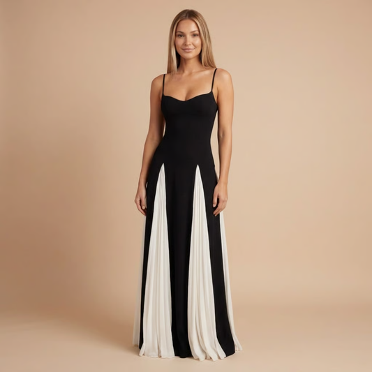 Women's Wedding Guest Colorblock Sweetheart Maxi Dress