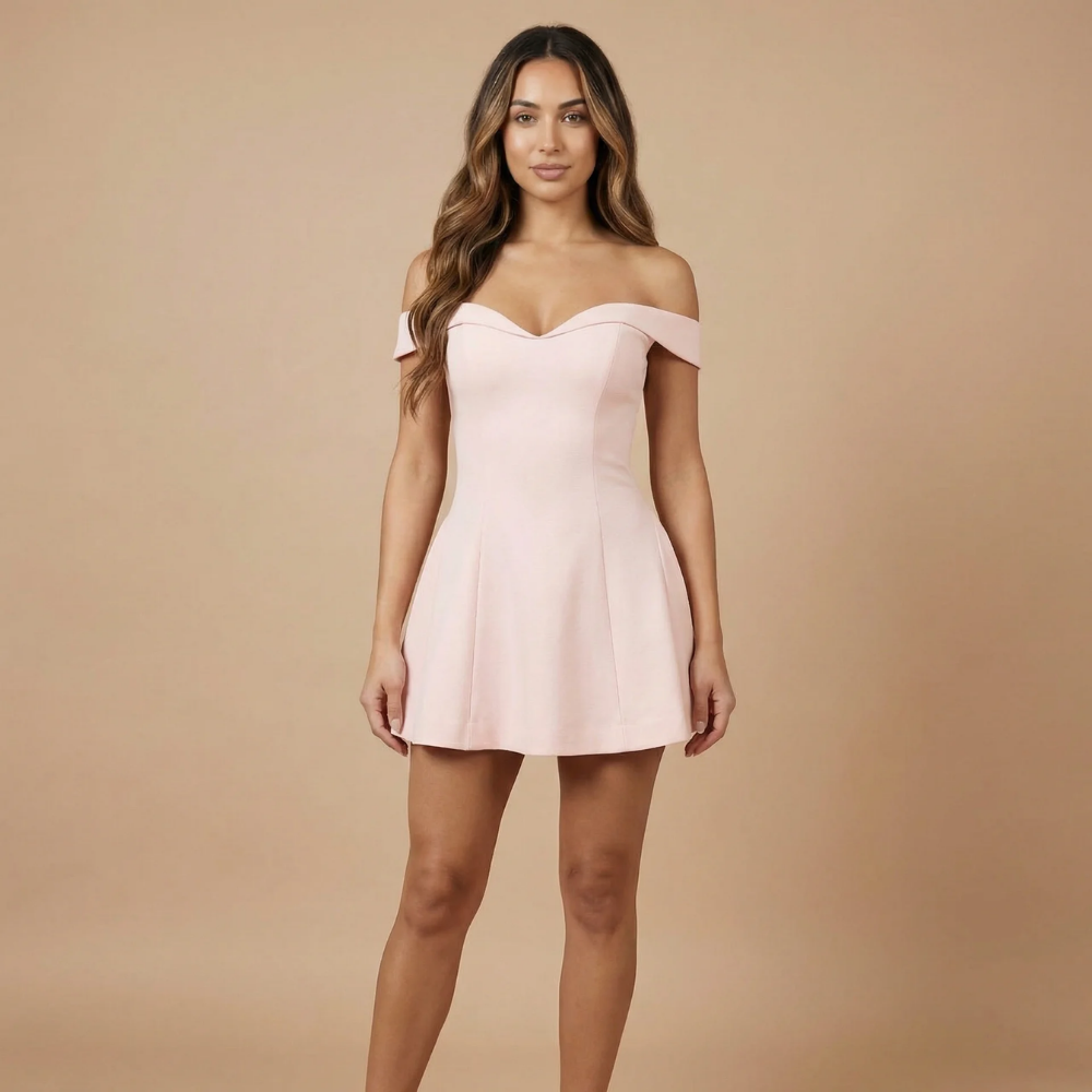 Women's Cocktail Off Shoulder Sweetheart Mini Dress