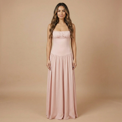 Women's Wedding Guest Ruched Bust Maxi Dress