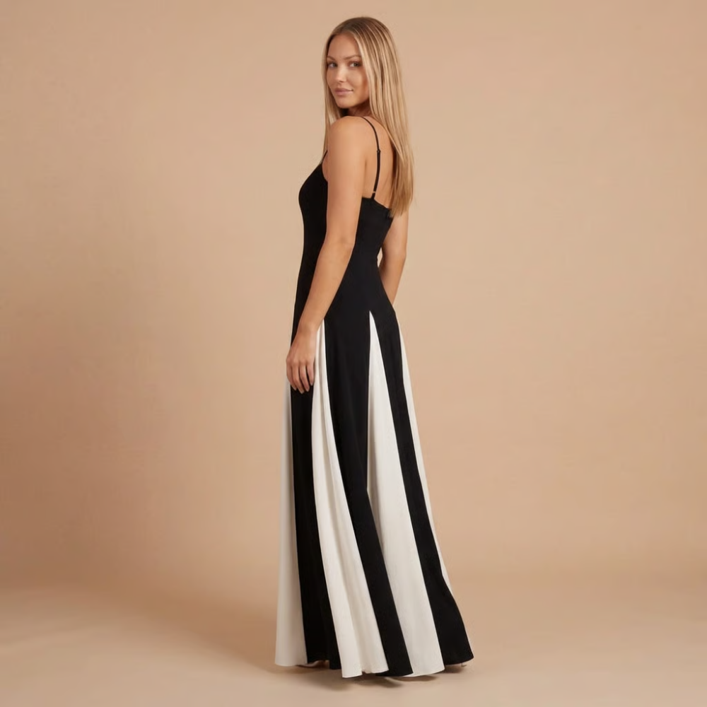 Women's Wedding Guest Colorblock Sweetheart Maxi Dress