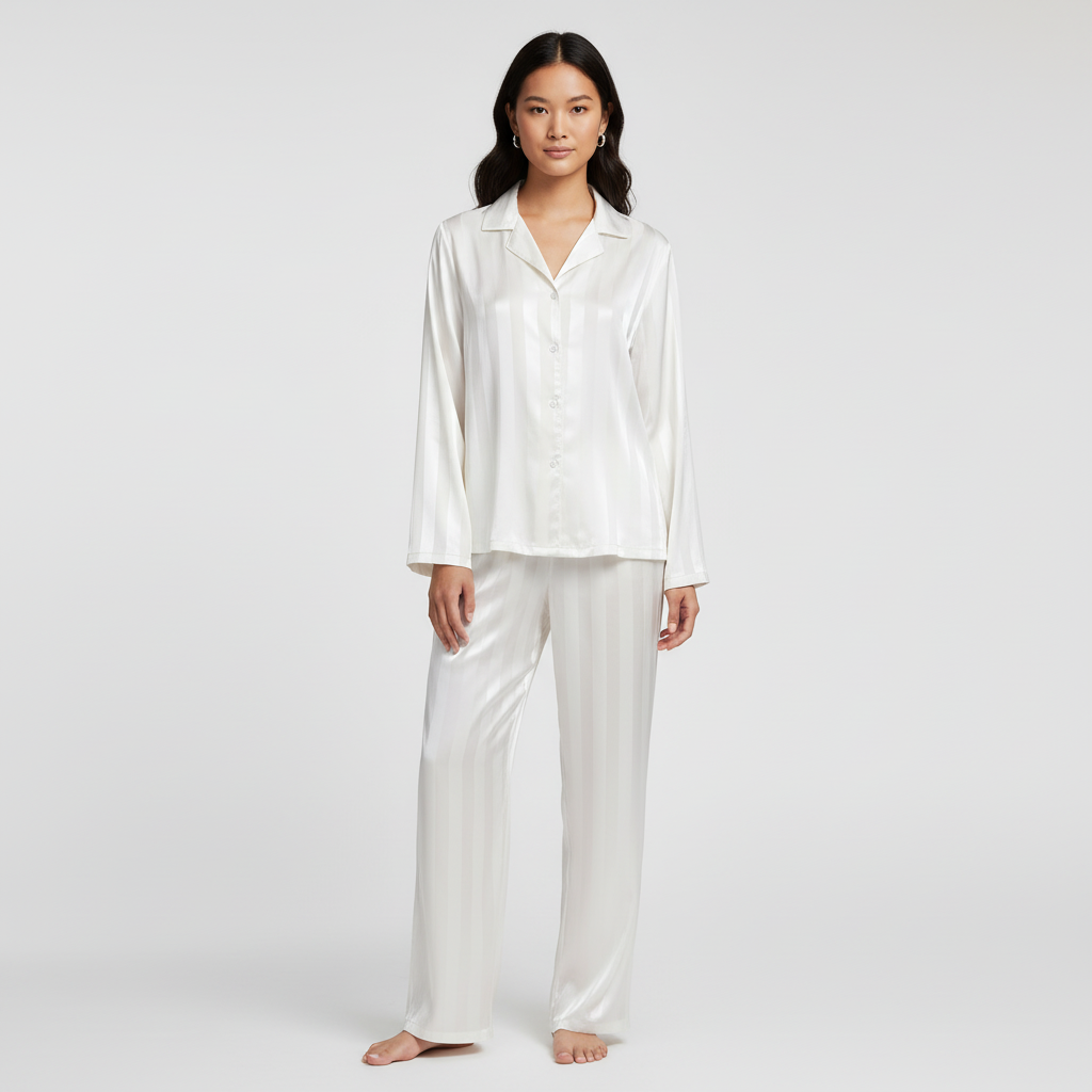 Satynowy zestaw (top i spodnie)