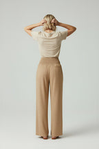 Letnie Spodnie z Lnu o Szerokich Nogawkach