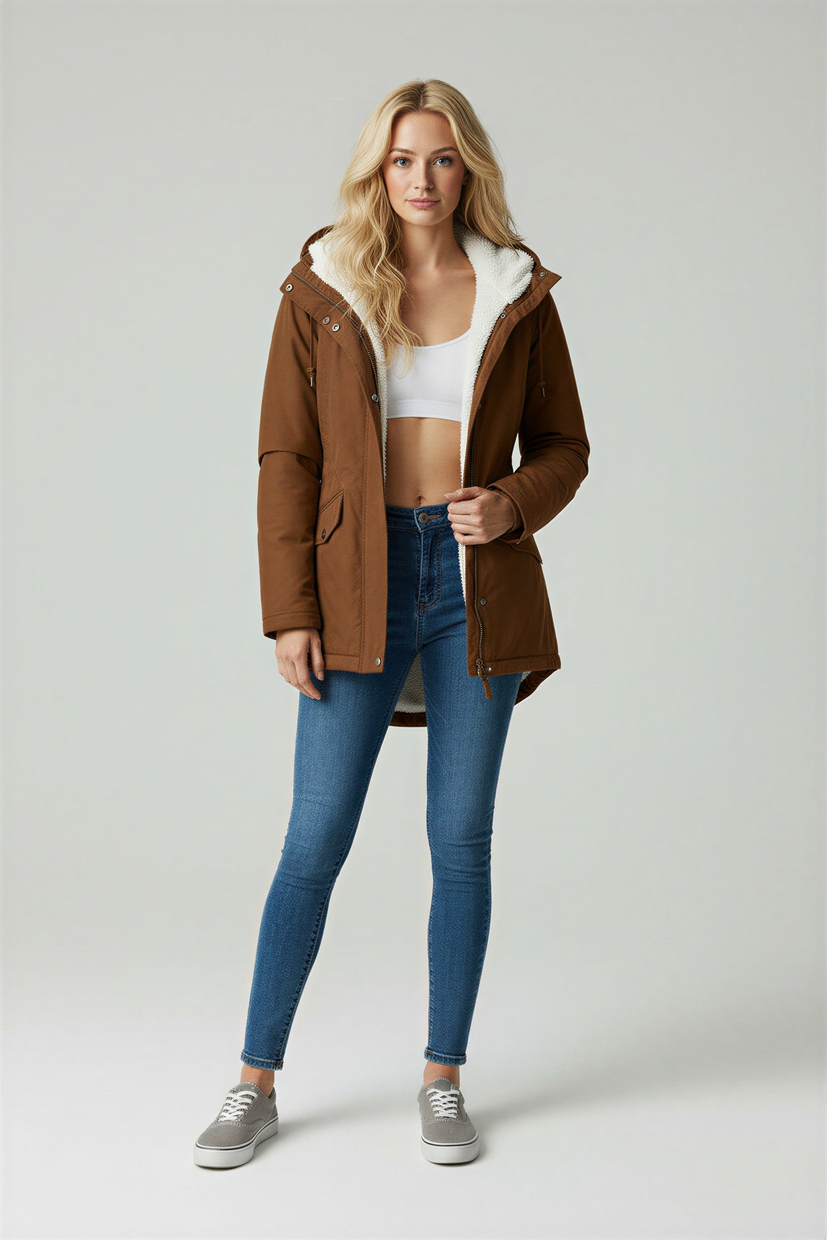 Zimowa Wodoodporna Parka Sherpa