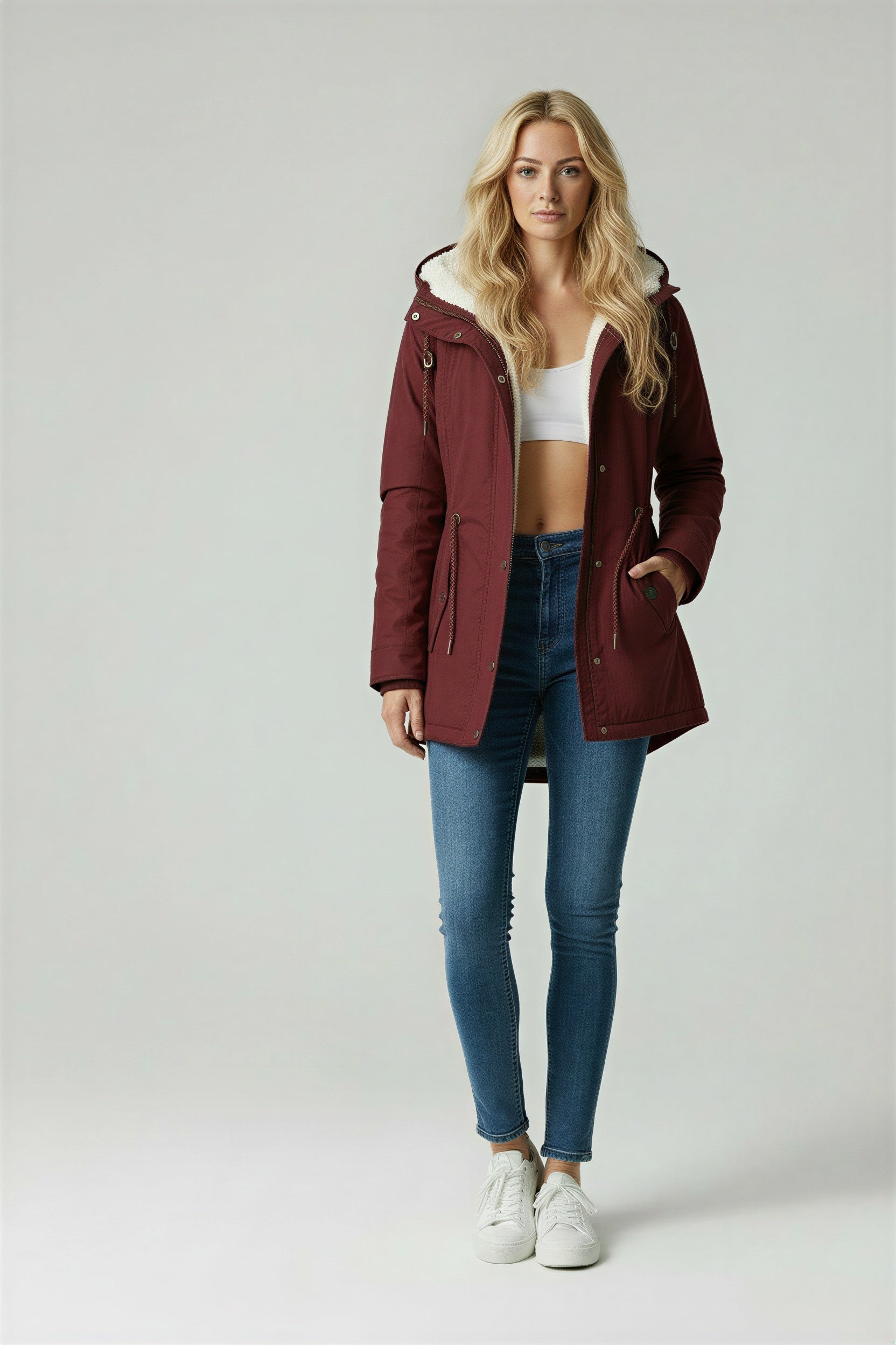 Zimowa Wodoodporna Parka Sherpa