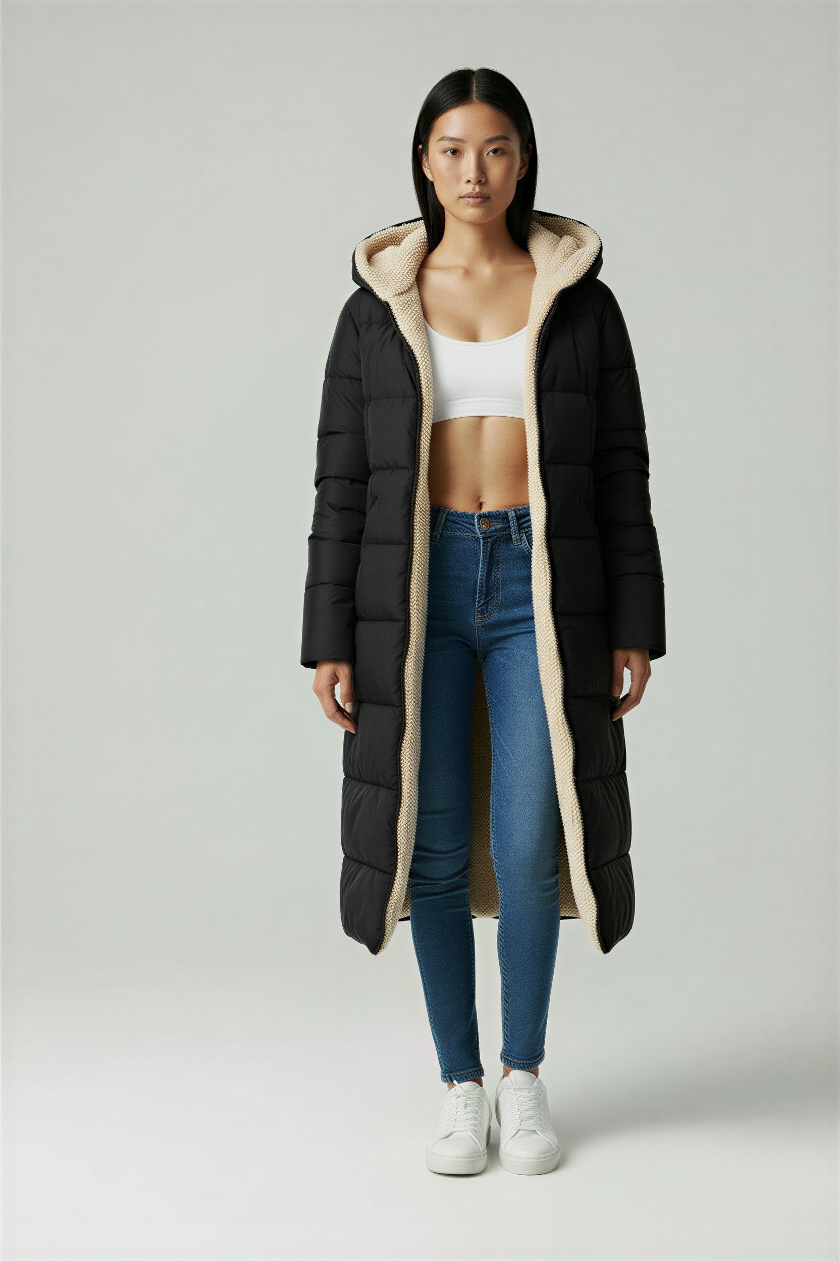 Puchowa kurtka odwracalna na każdą porę roku