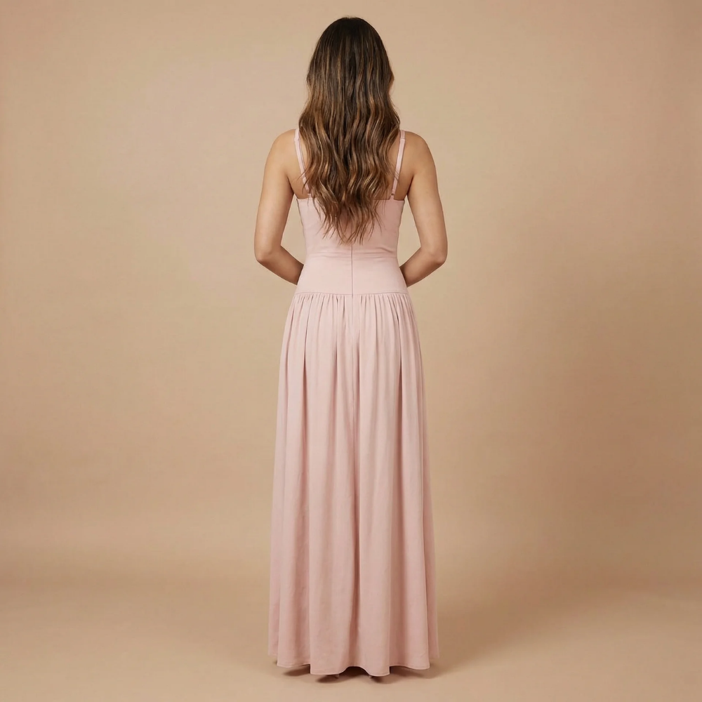 Women's Wedding Guest Ruched Bust Maxi Dress