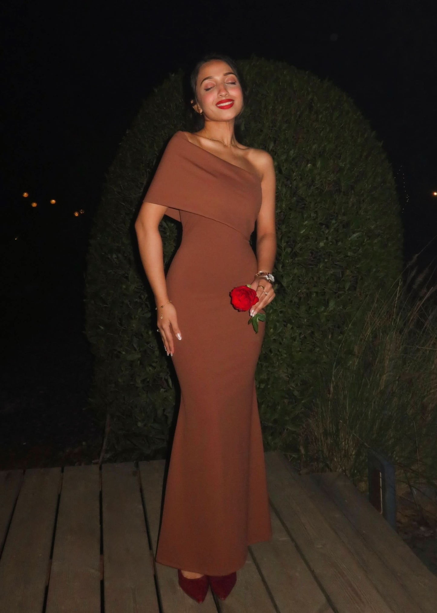 Women's Formal One Shoulder Maxi Bodycon Dress