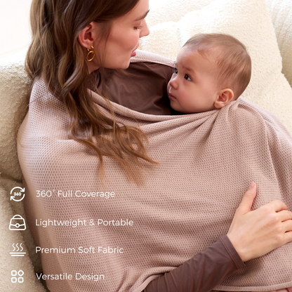 Women's Lightweight Knit Nursing Cover Poncho with Window