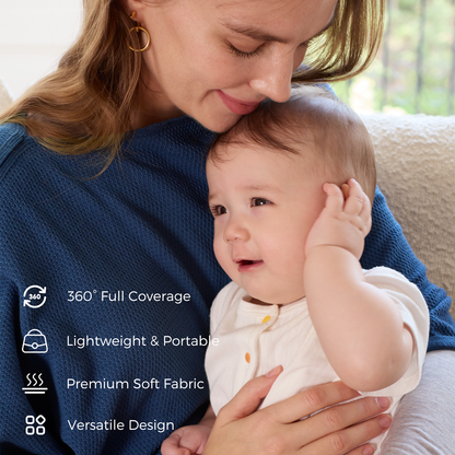 Women's Lightweight Knit Nursing Cover Poncho with Window