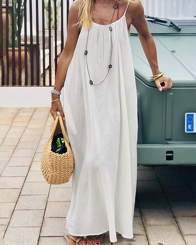 Women's Summer Backless V Neck Maxi Cami Dress