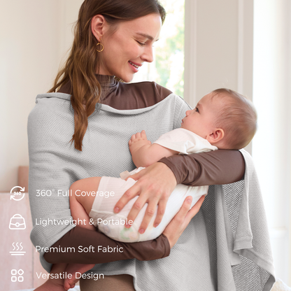 Women's Lightweight Knit Nursing Cover Poncho with Window
