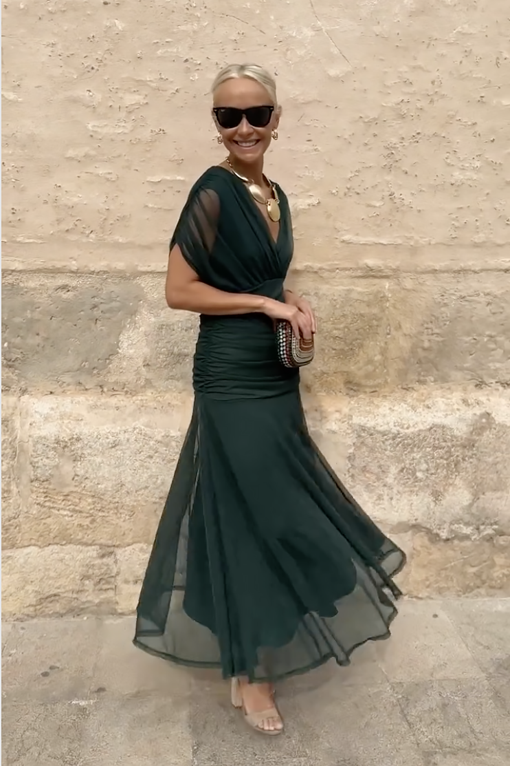 Women's Cocktail Off Shoulder Floral Maxi Dress