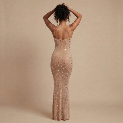 Women's Formal Sequin Square Neck Maxi Dress