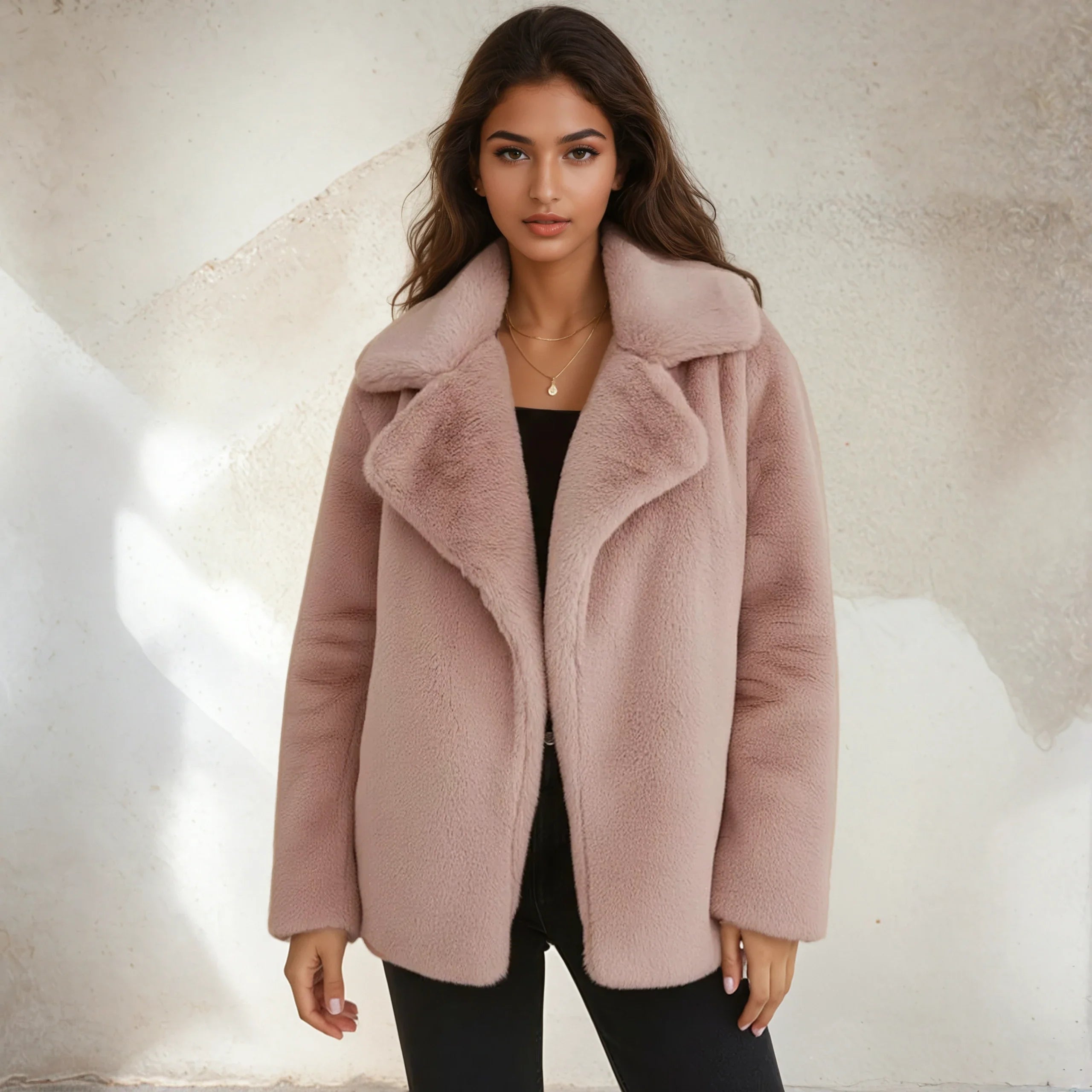 Zimowy Płaszcz z Sztucznego Futra