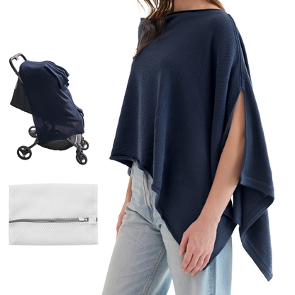 Women's Lightweight Knit Nursing Cover Poncho with Window