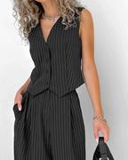 Nowoczesny Dwuczęściowy Zestaw w Prążki