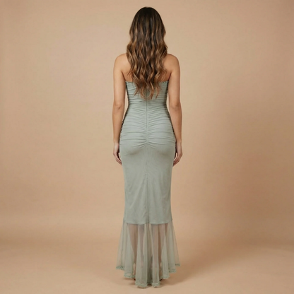 Women's Wedding Guest Ruched Cutout Maxi Dress