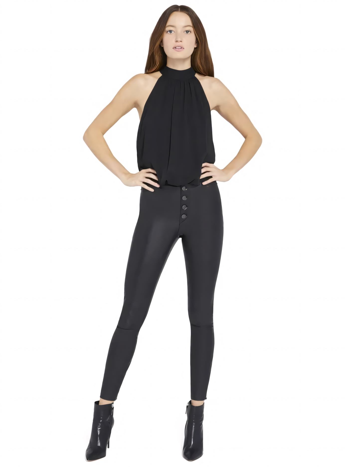 Women's Cocktail High Neck Halter Sleeveless Blouse