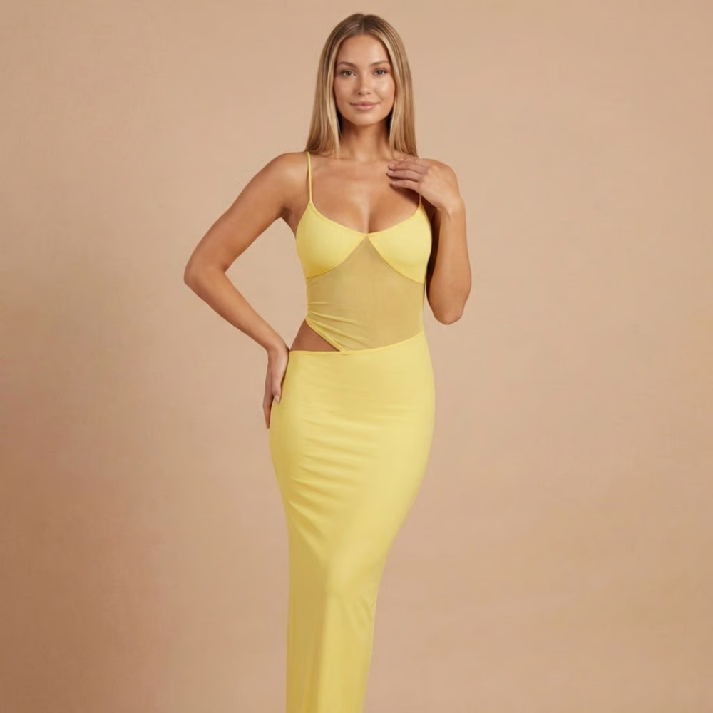 Women's Cocktail V Neck Cutout Maxi Dress