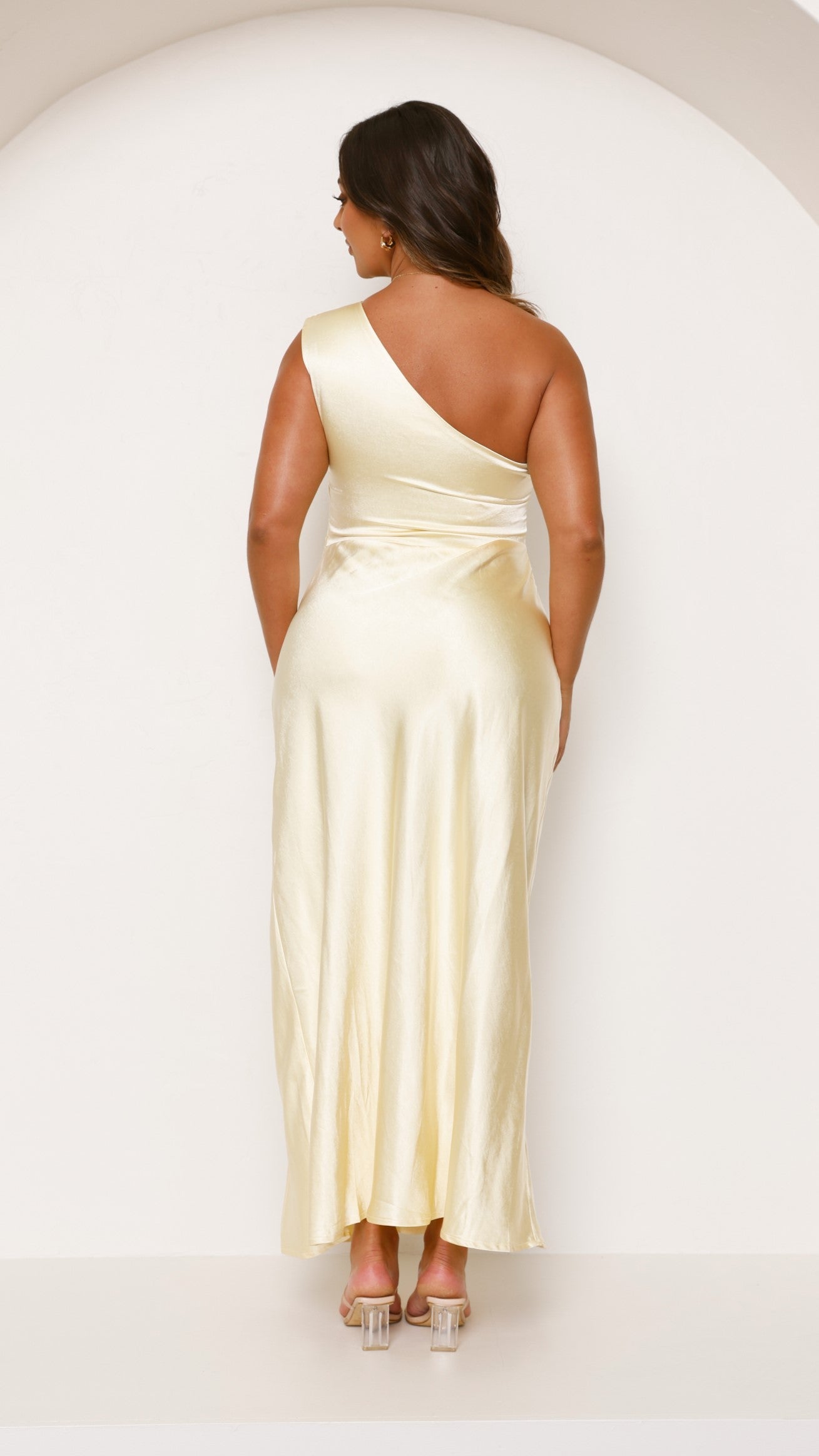 Women's Wedding Guest One Shoulder Maxi Dress With Slit