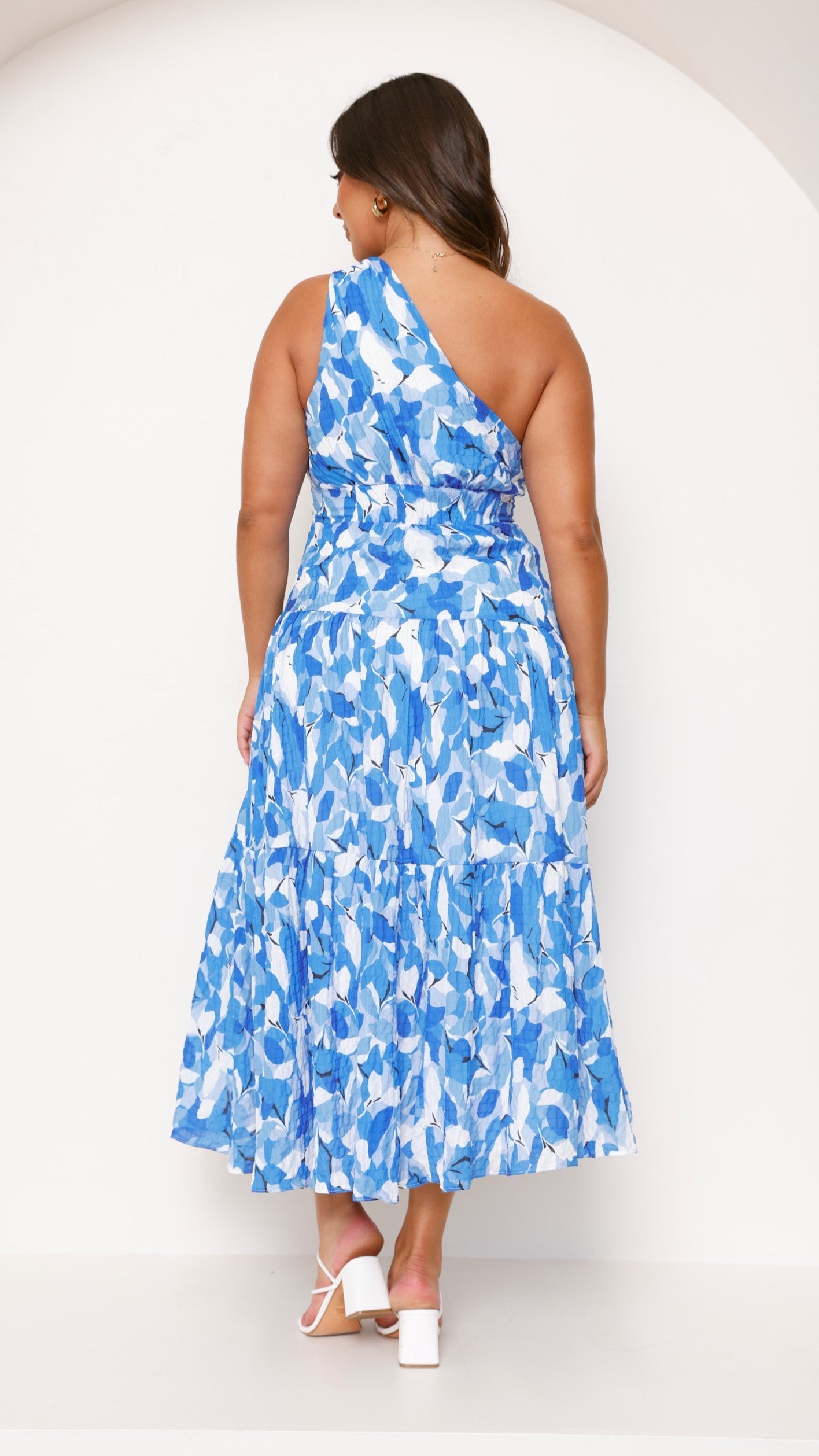 Women's Wedding Guest Floral One Shoulder Maxi Dress