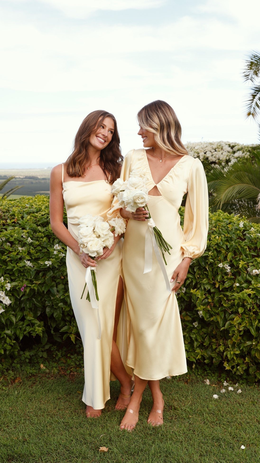 Women's Wedding Guest Satin Slip Maxi Dress With Slit