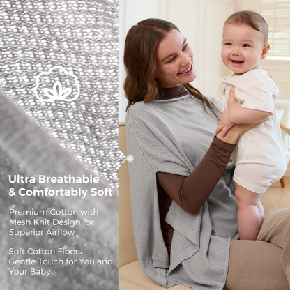 Women's Lightweight Knit Nursing Cover Poncho with Window