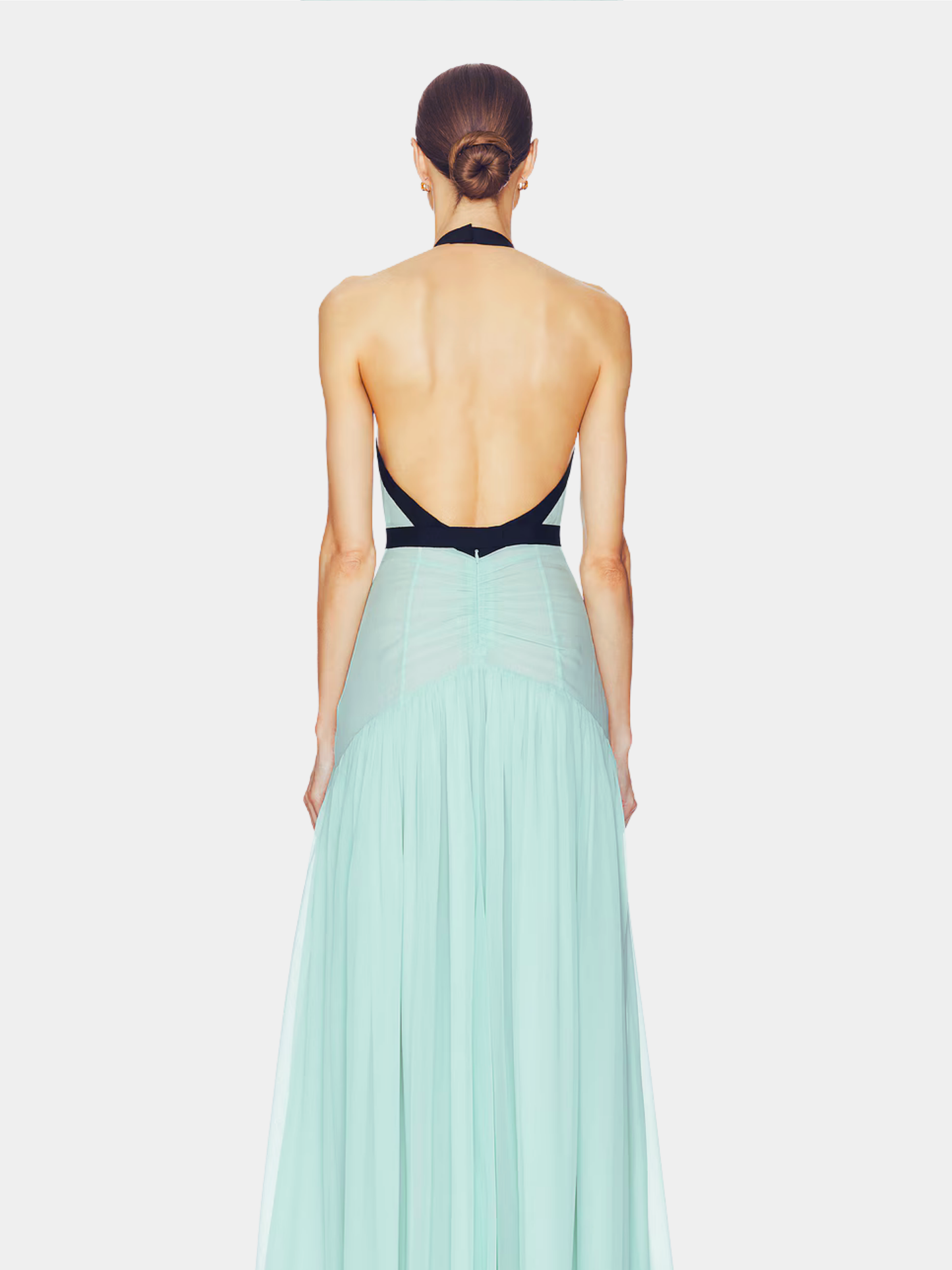Women's Wedding Guest Halter Maxi Dress with Open Back