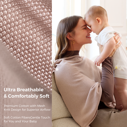 Women's Lightweight Knit Nursing Cover Poncho with Window