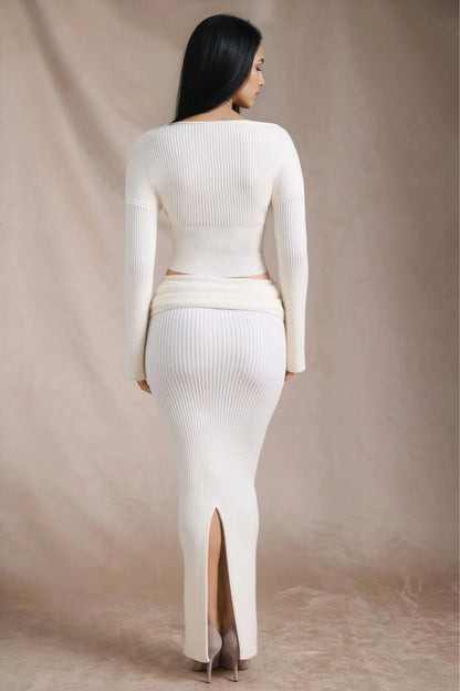 ANISE RIBBED MAXI SKIRT SET