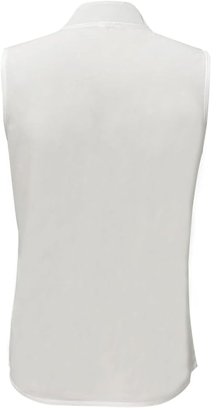 Women's Cocktail V Neck Sleeveless Wrap Blouse Top