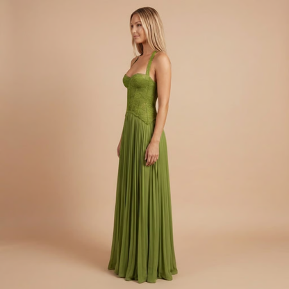 Women's Formal Sweetheart Pleated Maxi Dress