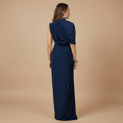 Women's Wedding Guest One Shoulder Maxi Dress