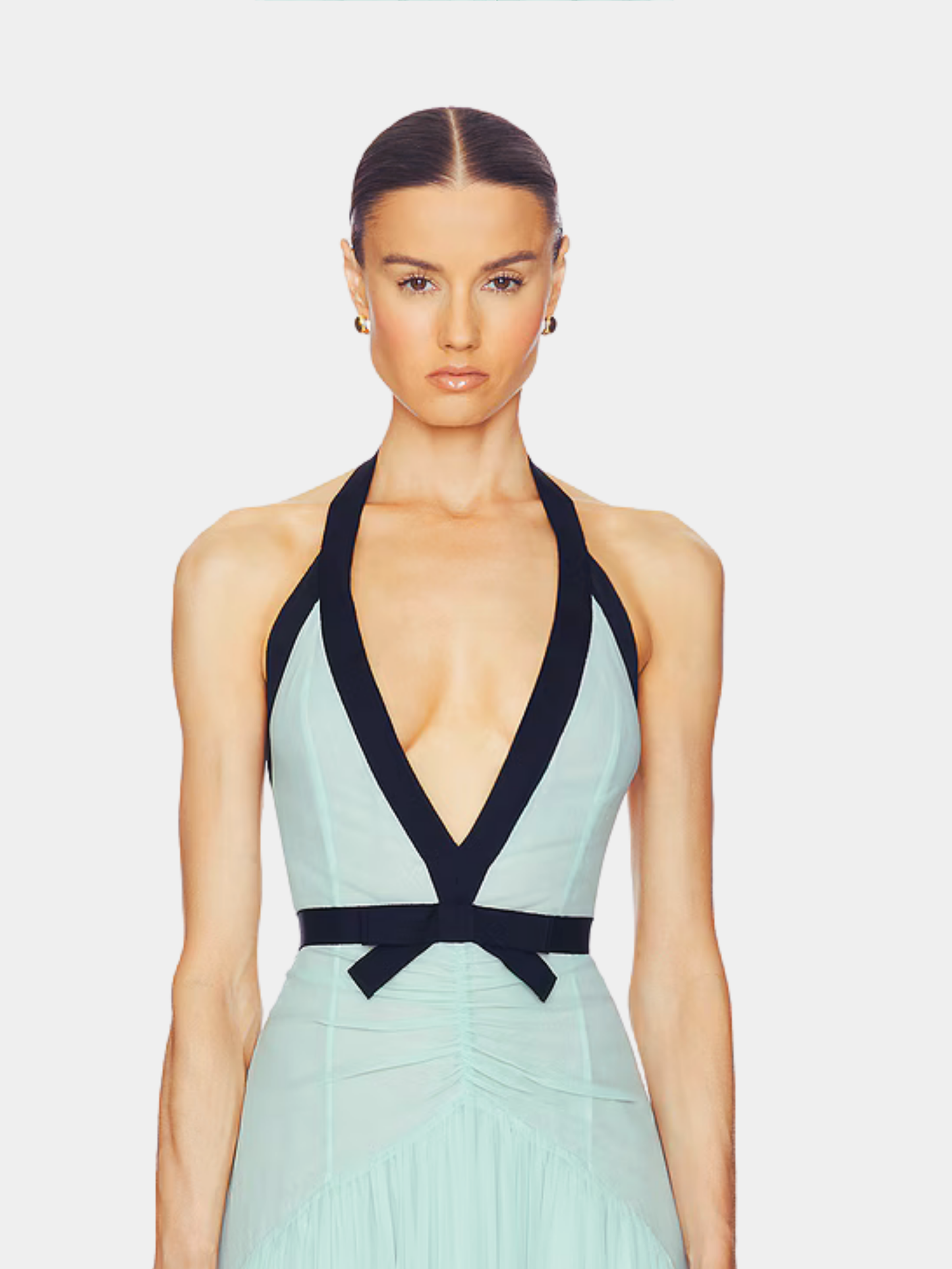 Women's Wedding Guest Halter Maxi Dress with Open Back